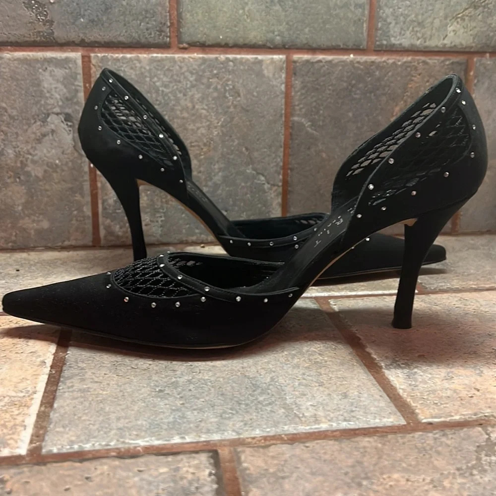 Magrit‎ Black Satin D'Orsay Pumps - Picture 2 of 12